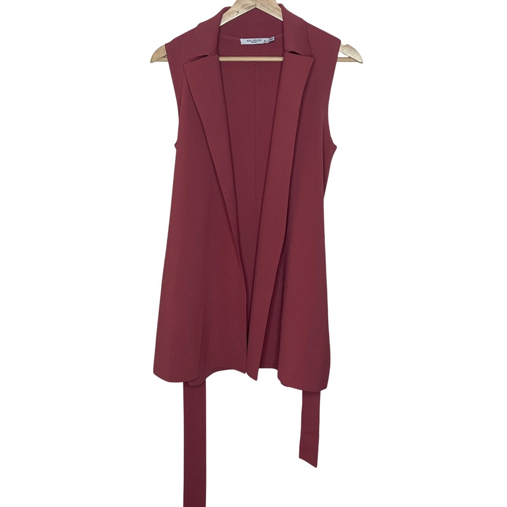 M.M.LaFleur XS Sleeveless Blazer Vest Duster Cardigan Red‎ Career Office